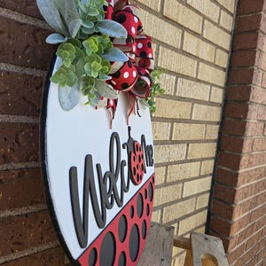 Front Door Decor | Ladybug | Year Round Wreath | Door Hanger | Front Door Wreath | Welcome Wreath | Hanger | Door Wreath | image 5
