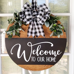 Front Door Decor | Welcome To Our Home | Year Round Wreath | Door Hanger |  Front Door Wreath |  Welcome Wreath | Hanger | Door Wreath |