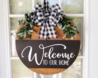 Front Door Decor | Welcome To Our Home | Year Round Wreath | Door Hanger |  Front Door Wreath |  Welcome Wreath | Hanger | Door Wreath |