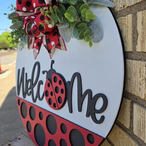 Front Door Decor | Ladybug | Year Round Wreath | Door Hanger | Front Door Wreath | Welcome Wreath | Hanger | Door Wreath | image 4