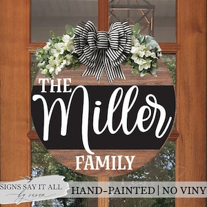 Front Door Decor | Last Name/Family | Year Round Wreath | Personalized| Hand Painted | NO Vinyl | Door Hanger | Door Wreath