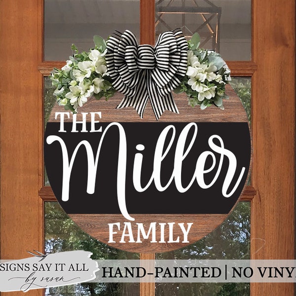 Front Door Decor | Last Name/Family | Year Round Wreath | Personalized| Hand Painted | NO Vinyl | Door Hanger | Door Wreath