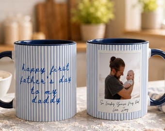PERSONALISED First Father's Day Mug, Father's Day Gift from Child, First Father's Day Gift, Personalised Photo Mug, Custom Mug Gift for Dad