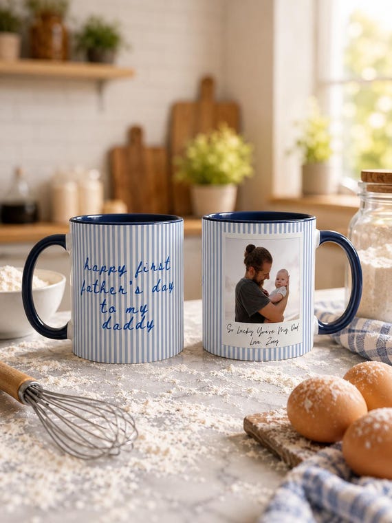 PERSONALISED First Father's Day Mug, Father's Day Gift from Child, First Father's Day Gift, Personalised Photo Mug, Custom Mug Gift for Dad