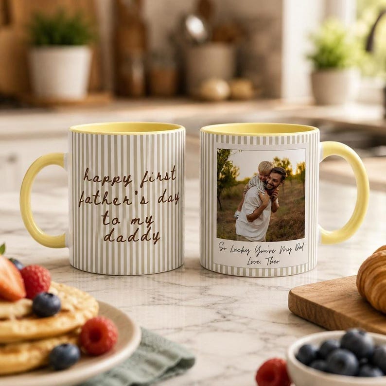 PERSONALISED First Father's Day Mug, Father's Day Gift from Child, First Father's Day Gift, Personalised Photo Mug, Custom Mug Gift for Dad image 4