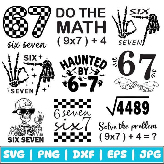 6 7 Meme Funny Hands SVG Bundle, 6 7 Meme Funny Skeleton Svg, Viral Meme Humor,67 Trend,Viral Internet Humor 67,67 Xmas,Viral 6 7 Funny Joke