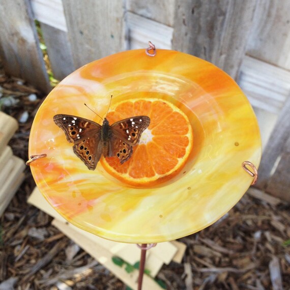 Bird And Butterfly Feeder Retirement Gift Orange Stained Etsy