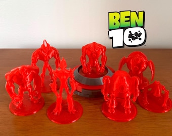 Ben 10 Nightlight Lamp Base, Omnitrix Style in Red Albedo, Includes Free Hologram Figure