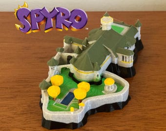 Spyro The Dragon 3D-niveauprint, replica herfstvlaktes in kleur of wit, gamerdecor, videogamecadeau, verzamelobject