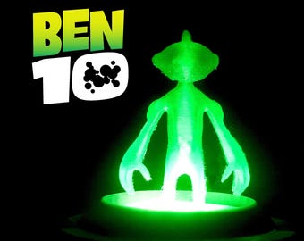 Ben 10 idem hologramfiguur - 3D-geprint buitenaards hologram - Omnitrix-lampvoetaccessoire - kinderkamerdecoratie - verzamelcadeau