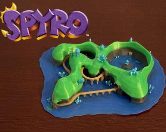 Spyro The Dragon 3D-waterpasafdruk, replica van zonnige vlucht in kleur of wit, gamerdecor, videogamecadeau, verzamelobject