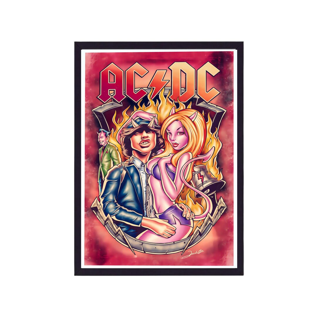 AC DC Tribute Art Print, Rock Band Fan Art Poster - Etsy