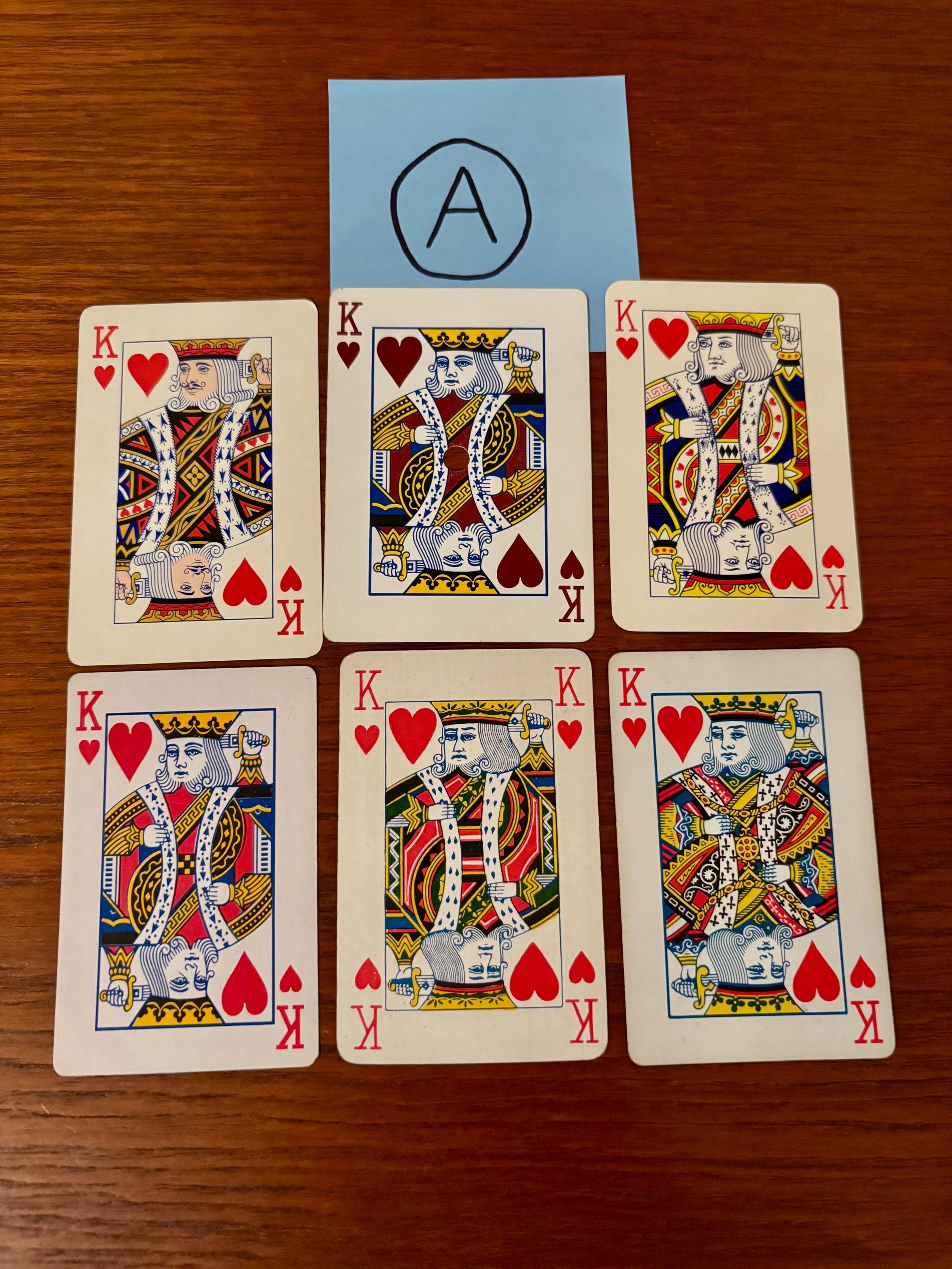 6 X King of Hearts Playing Cards | Assorted L Vintage | Single