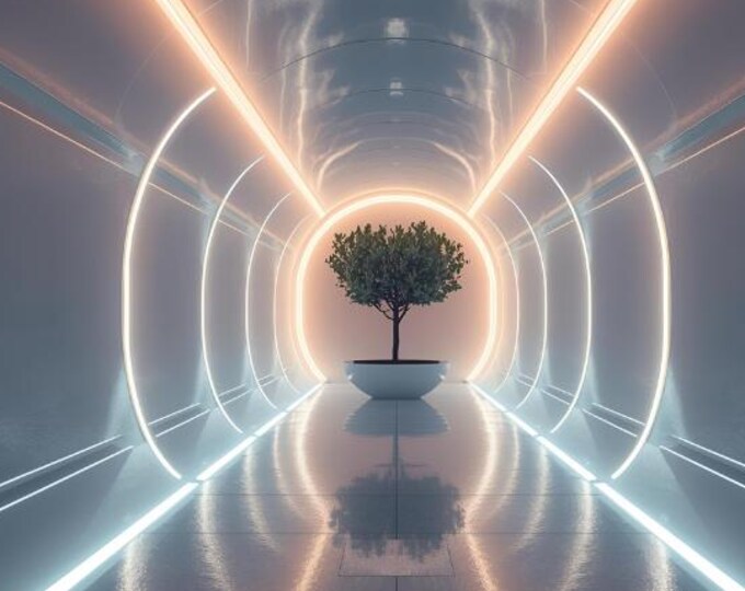 Tunnel with Olive Tree – AI Digital Download | Landscape Art, Nature Wall Decor, Olive Tree Scene Travel Landscape Illustration, Download
