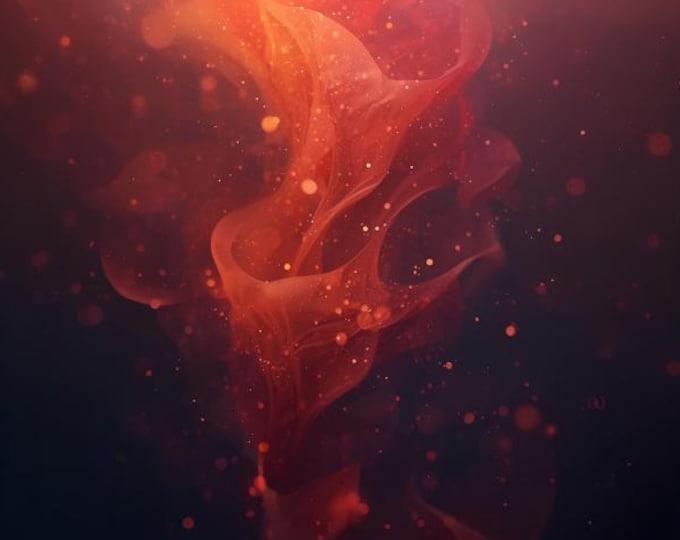 Abstract Fire Energy Wall Art | Modern Flame Motion AI Digital Print | Glowing Red Smoke Artwork for Home Decor | Vibrant light flow design