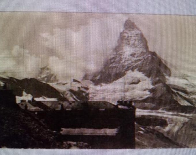 Original Vintage Postcard Matterhorn Zermatt Kulm Hotel - Canton Valais, Switzerland, historical postcard, Alps, travel souvenir, collectible card