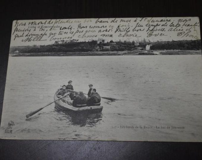 Original Vintage French Postcard Les Bords de la Rance – Le Bac de Jouvente, Postcard France, Travel Souvenir, Collectible Card