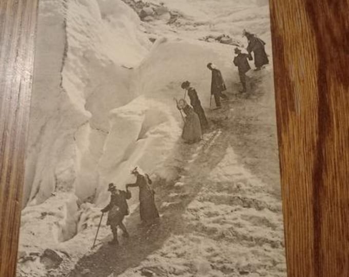 Original Vintage Postcard Glacier des Bossons – Historical Postcard, Mountain Glacier, Alps, Switzerland, Travel Souvenir, Collector's Card"