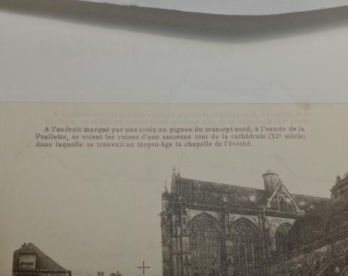 Original French postcard 51.Le Mama - La Cathédrale St-.Julien,La Nef (cõté N.-O.),Style Roman du 11th siècle