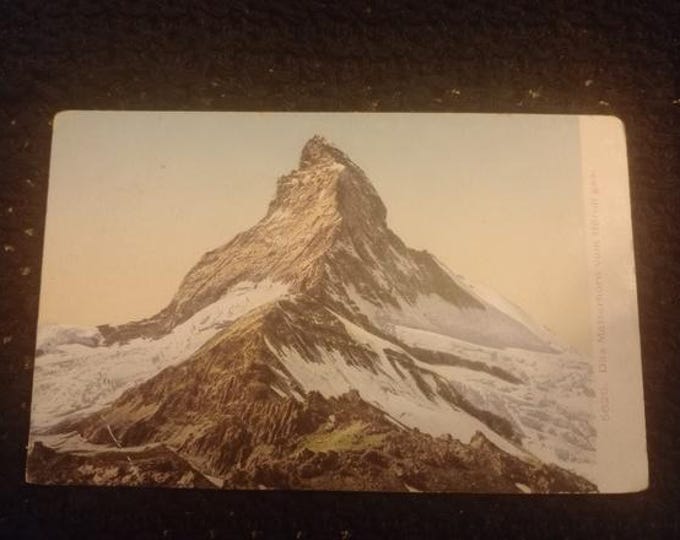 Original vintage postcard Matterhorn – Canton Valais, Switzerland, historical postcard, Alps, mountain panorama, travel souvenir, collector's card