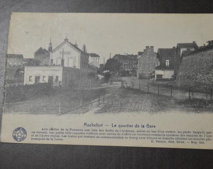 Original Historical French Vintage Postcard Rochefort Quartier de la Gare – World War I, old postcard, wartime, collector's card