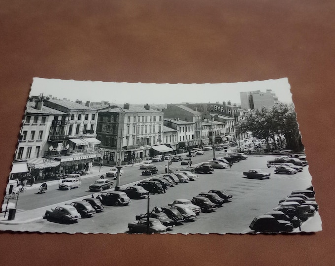 French vintage photography postcard Valence Rhône –Place Général Leclerc,historical postcard,city view,souvenir,collectible card
