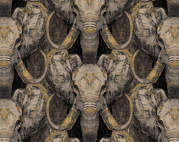 Elephant Kaleidoscope Wall Art | Tribal Wildlife Digital Art AI Digital | Modern Abstract Safari Animal Print | Symmetrical Jungle Poster