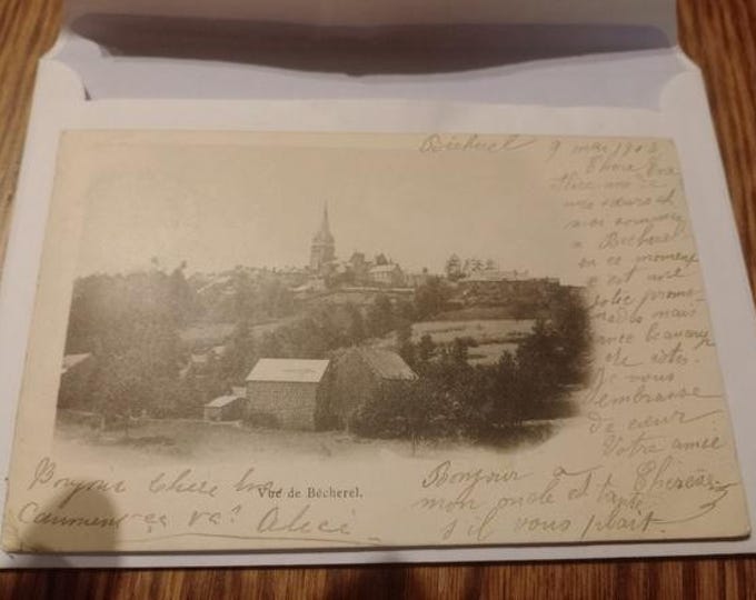 Original Vintage Postcard Vue de Bécherel – Postcard Switzerland, Retro Landscape, Collectible Card, Travel Souvenir, Antique Postcard
