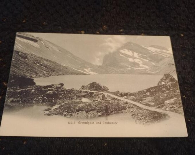 Original vintage postcard Gemmi Pass & Daubensee – Canton of Valais, Leukerbad, Switzerland, historical postcard, travel souvenir, collector's card