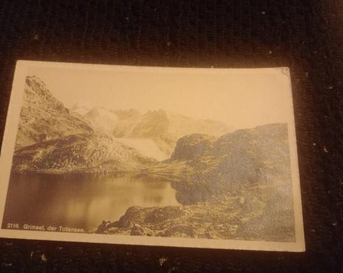 Original Special Vintage Postcard Grimsel Totensee–Copperplate Print, Canton Valais, Switzerland, Mountain Lake, Historical Postcard, Collector's Card