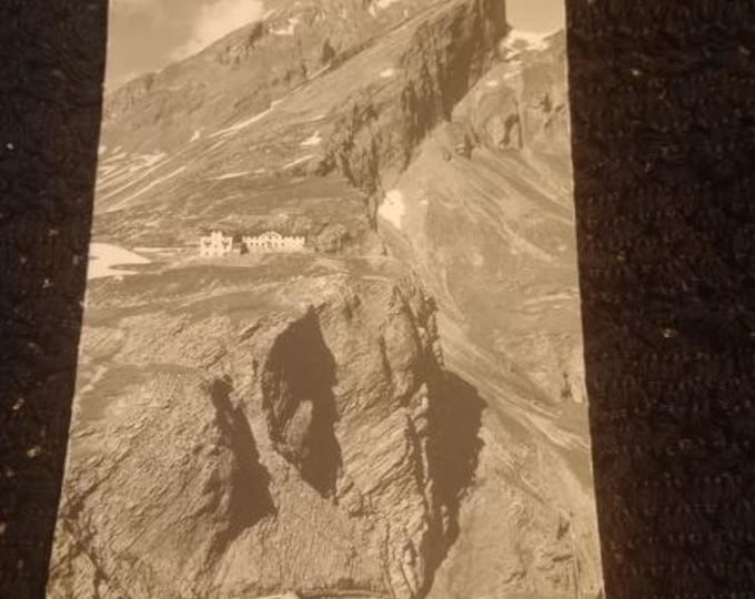 Original vintage postcard Hotel Wildstrubel Gemmipas –Leukerbad, Canton Valais, Switzerland, mountain hotel, historical postcard, travel souvenir