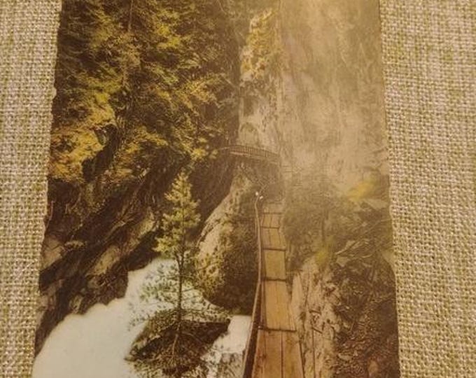 Original vintage postcard Gorner Gorge Zermatt – Valais, Switzerland, historical postcard, Alps, tourist souvenir, collector's card