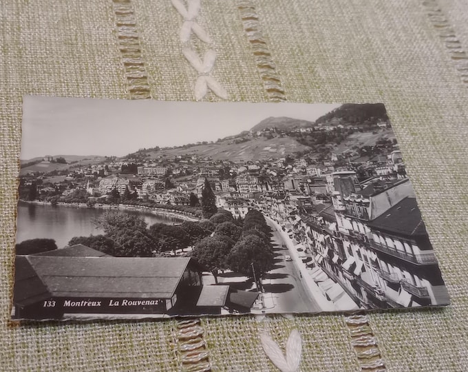 Vintage Montreux, Switzerland Postcard | La Rouvenaz Lake Geneva View Collectible | Old European Travel Souvenir | Historic Swiss Post Card