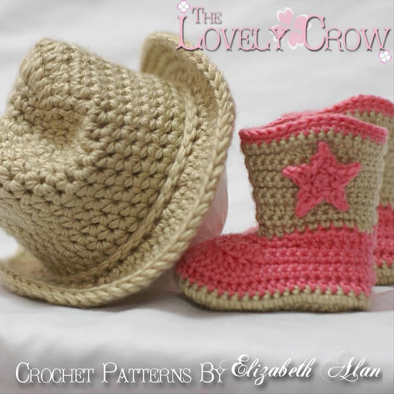 Cowboy  Crochet Patterns. Includes patterns for Boot Scoot'n Boots and Boot Scoot'n Cowboy Hat digital