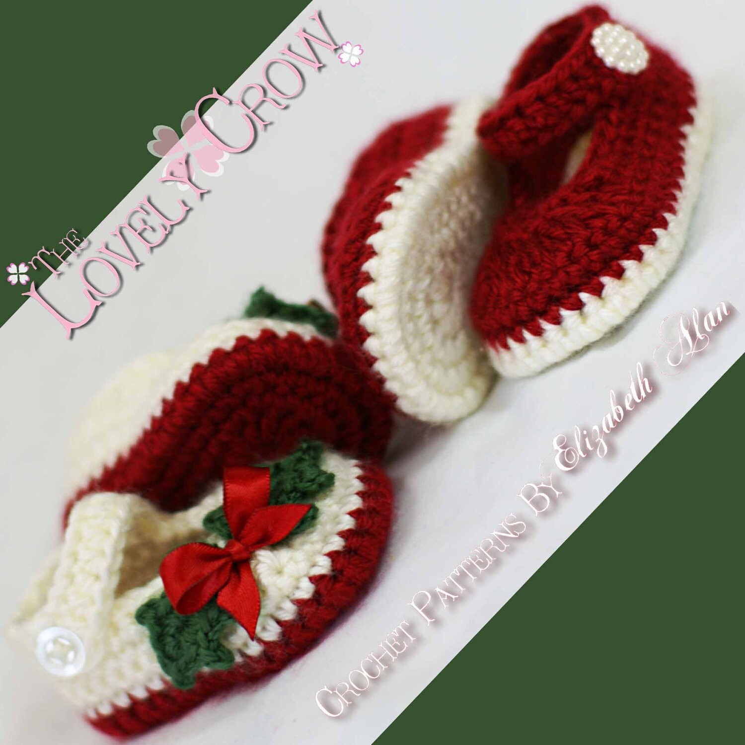 Christmas Booties Crochet PATTERN Christmas for Baby Holly Etsy