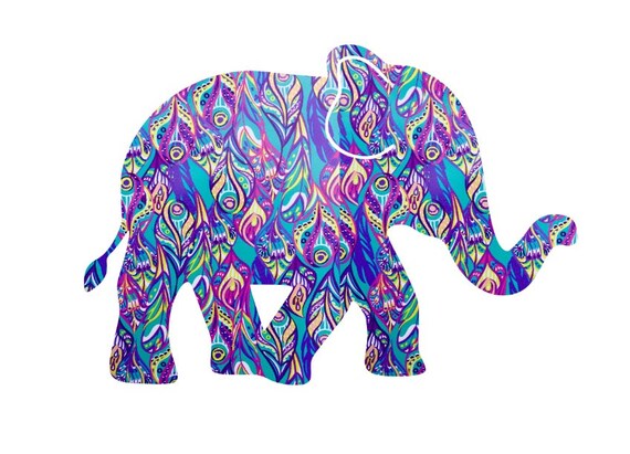 elephant decal patterned elephant decal elephant sticker etsy