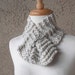 Knitted Keyhole Scarf Oatmeal Hand Knit, Short Scarf, Scarflette, Neckwarmer