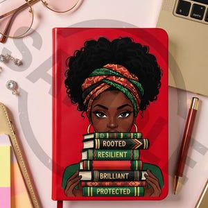 Juneteeth PNG |Rooted, Resilient Planner Cover PNG | Black Woman Art | Notebook Cover