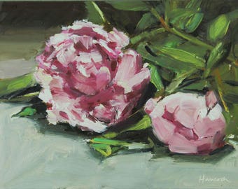 Two Peonies - One Open