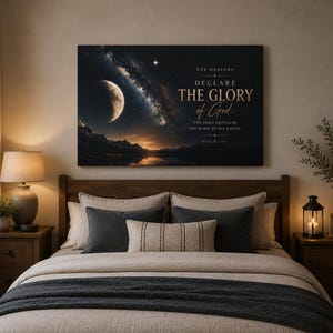 Psalm 19:1 Kristen väggkonst | Galaxkanvas, Bibelversdekor