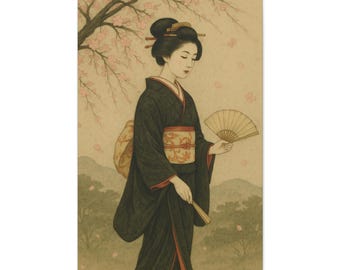 PAIR Antique Japanese Wall Hanging Decor,wall Painting,landscape