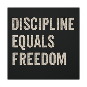 Discipline is gelijk aan vrijheid muurkunst motiverende canvasprint voor kantoor, sportschool of thuis