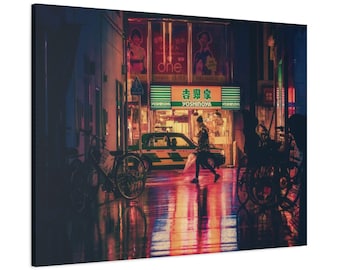Tokyo Night Digital Print | Neon City Wall Art | Japan Street Poster | Urban Printable Decor