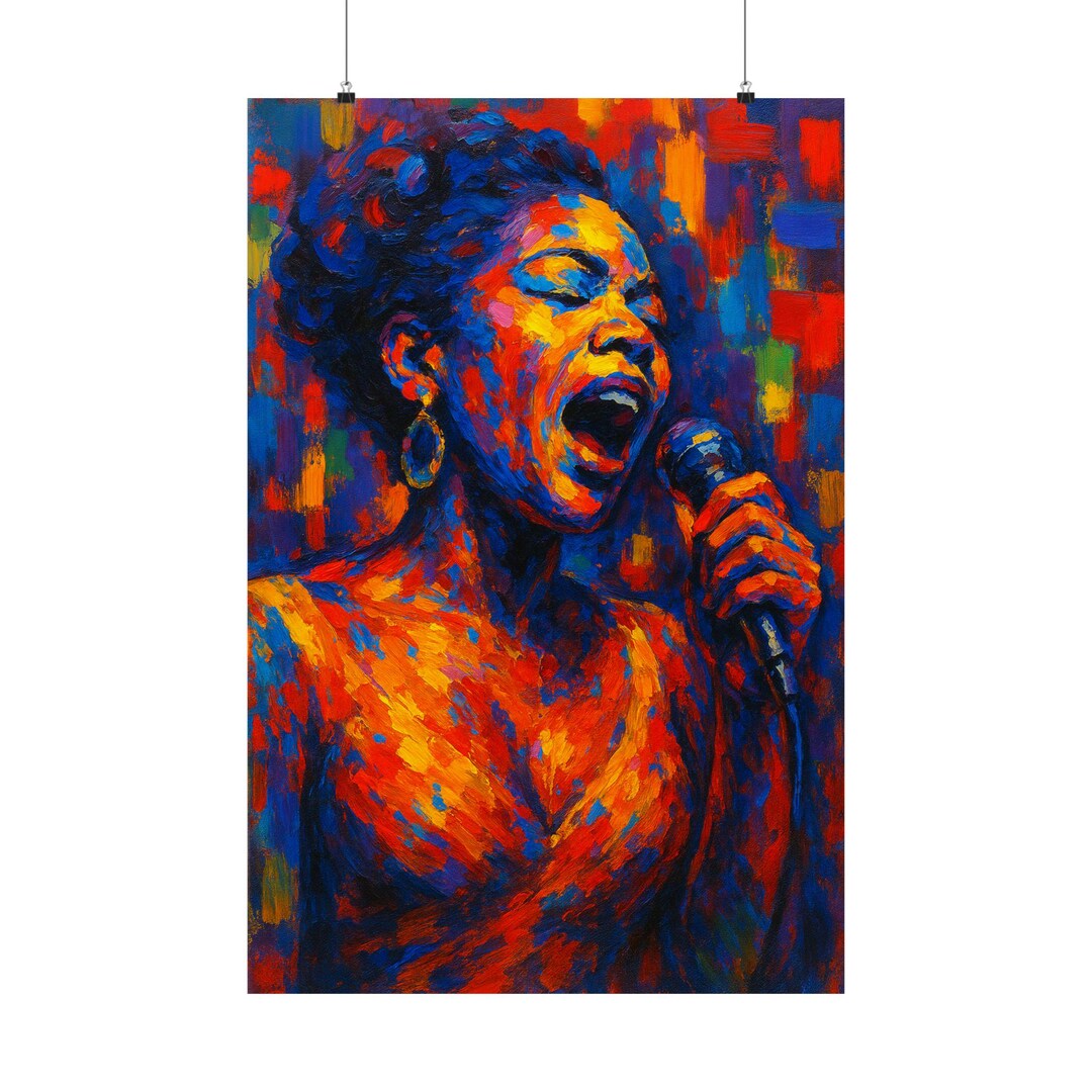 Abstract Jazz Singer Poster, Expressive Vocalist Wall Art, Bold Music ...