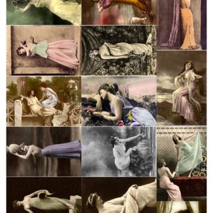 Beauties V3, Vintage Photos of Women Collage Sheet Digital Download JPG File by Swing Shift Designs image 1