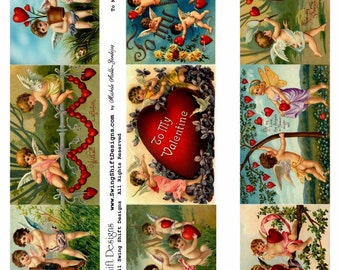 To My Valentine V1, 9 images, Collage Sheet, Valentine's, Love - Digital Download JPG file by Swing Shift Designs