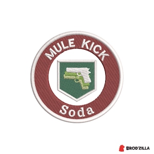 Soda embroidery design, Gaming style embroidered patch, Machine embroidery file, Perks a Cola badge, 4 sizes, pes,dst,jef,... sodah