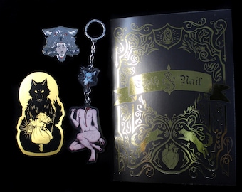 Werewolf Girlfriend Bundle 1 - zine, keychain, pin, and sticker