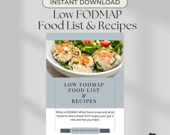 Low FODMAP Recipe Bundle | Gut Friendly Recipes | Anti-Inflammatory Meal Ideas | Printable PDF Cookbook | Easy Downloaded Recipe