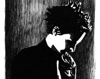 Matthew Bellamy drawing portrait print